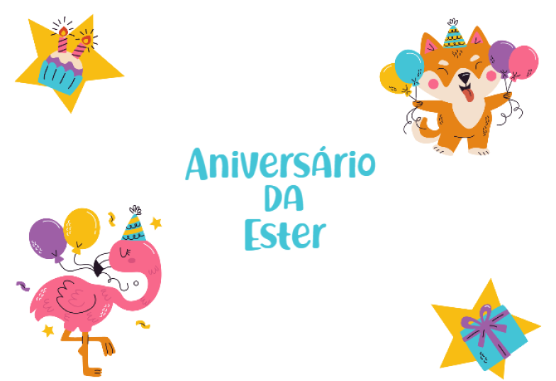 Arte pronta temática de Aniversário