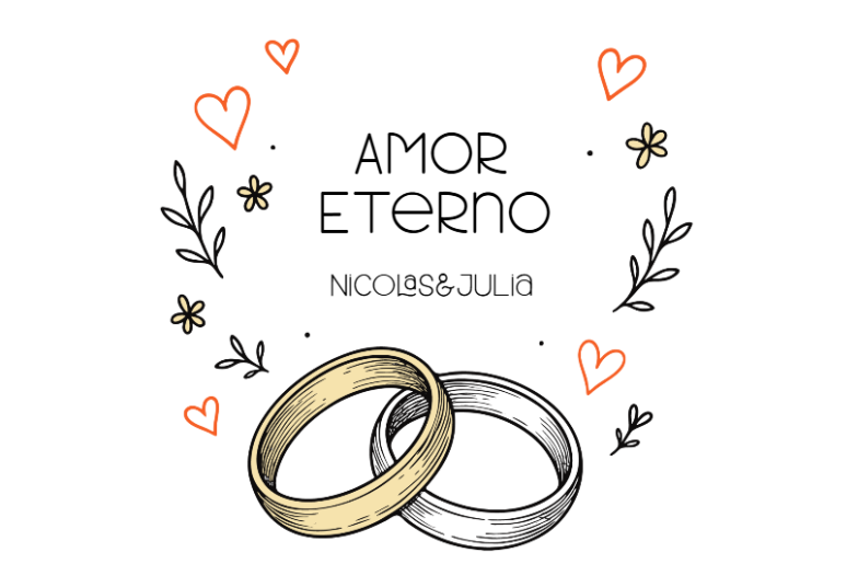 Arte pronta temática de Casamento