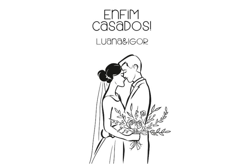 Arte pronta temática de Casamento