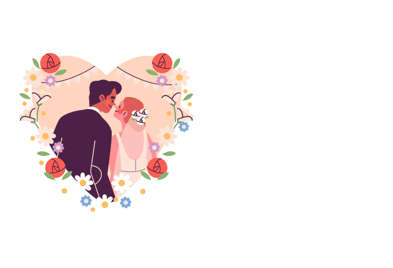 Arte pronta temática de Casamento