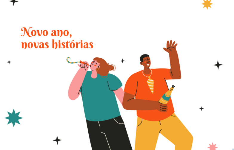 Arte pronta temática de Ano Novo