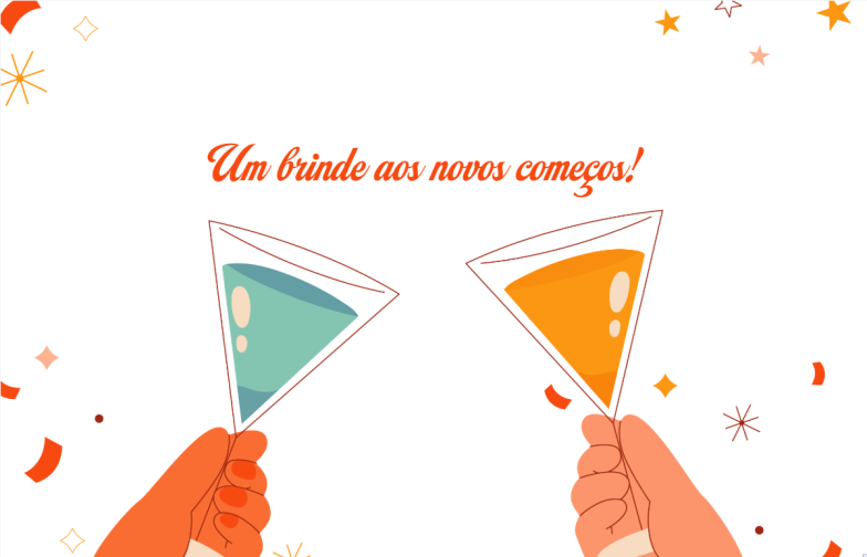 Arte pronta temática de Ano Novo