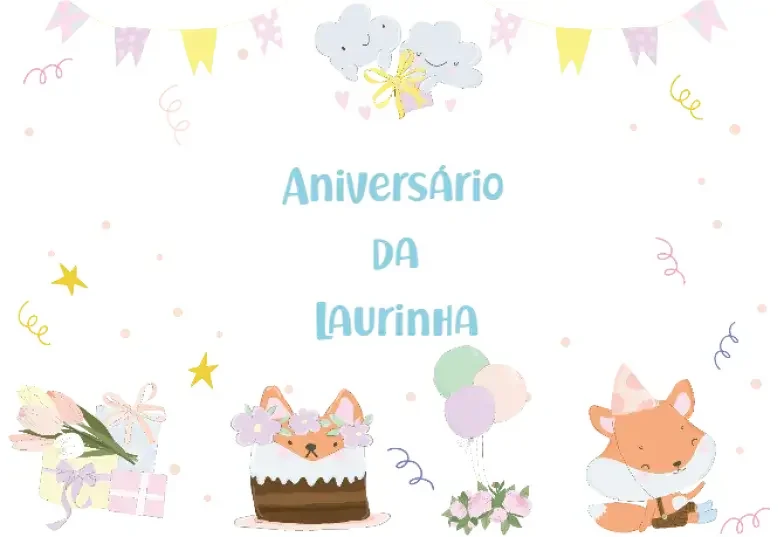 Arte pronta temática de Aniversário Infantil 
