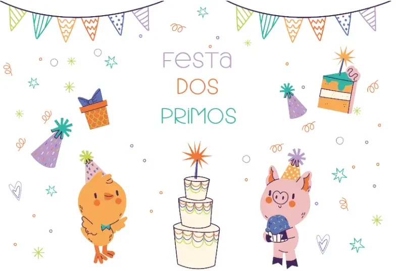 Arte pronta temática de Aniversário Infantil 