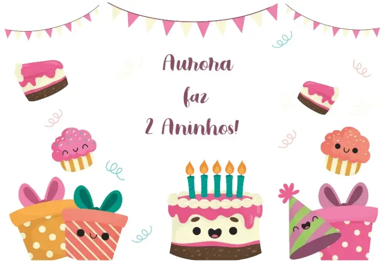 Arte pronta temática de Aniversário Infantil 