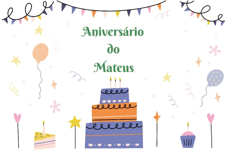 Arte pronta temática de Aniversário Infantil 