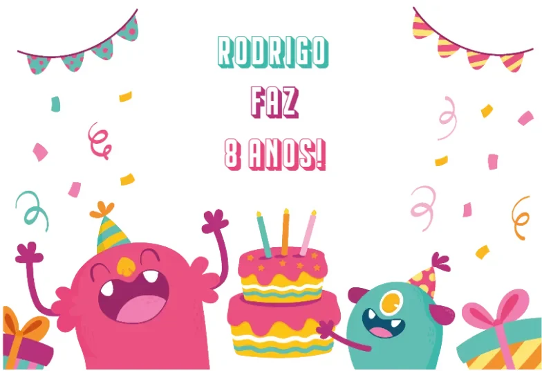 Arte pronta temática de Aniversário Infantil 